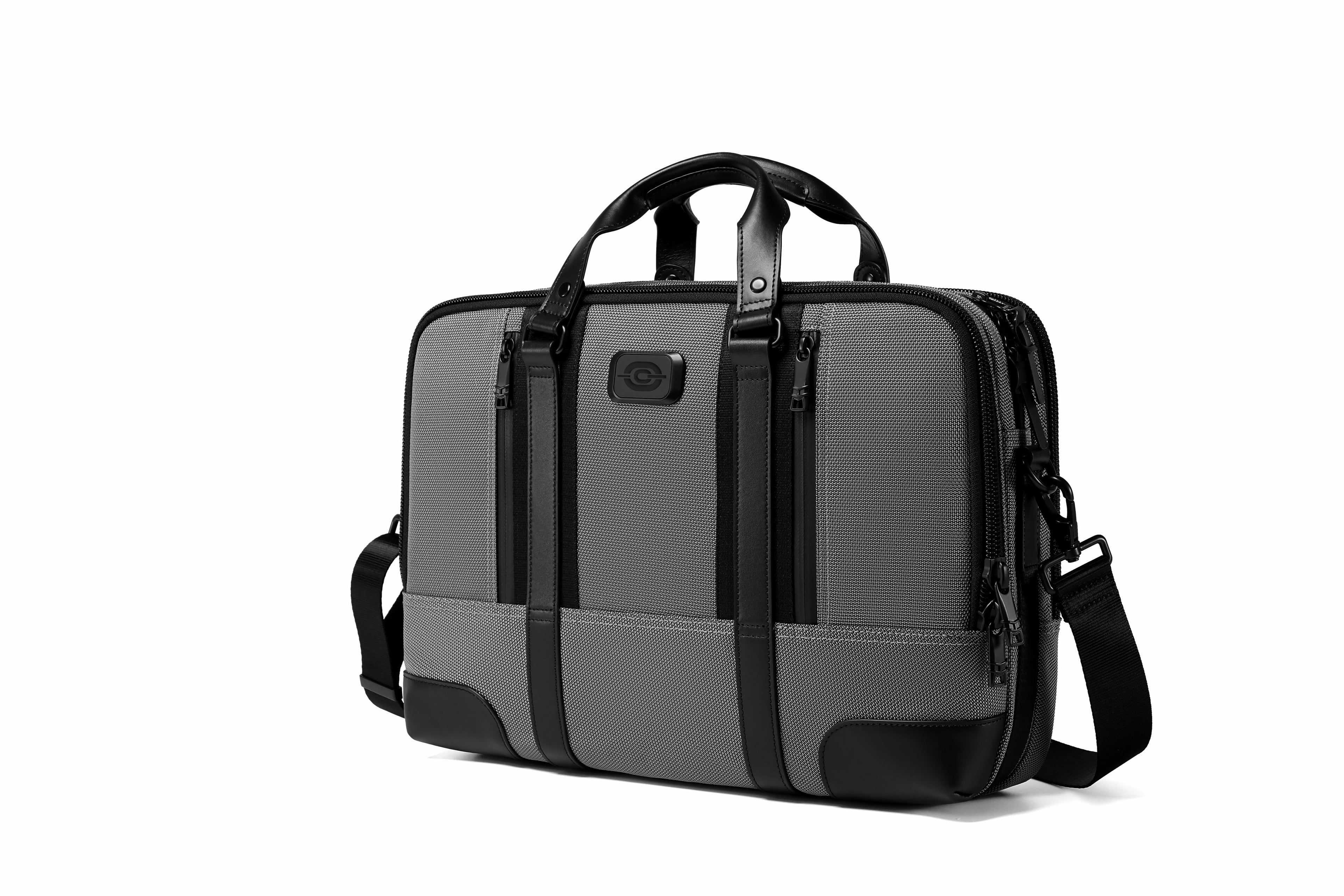 Q-MONARCH Business Laptop Messenger Bag – Ballistic Nylon & Leather Briefcase