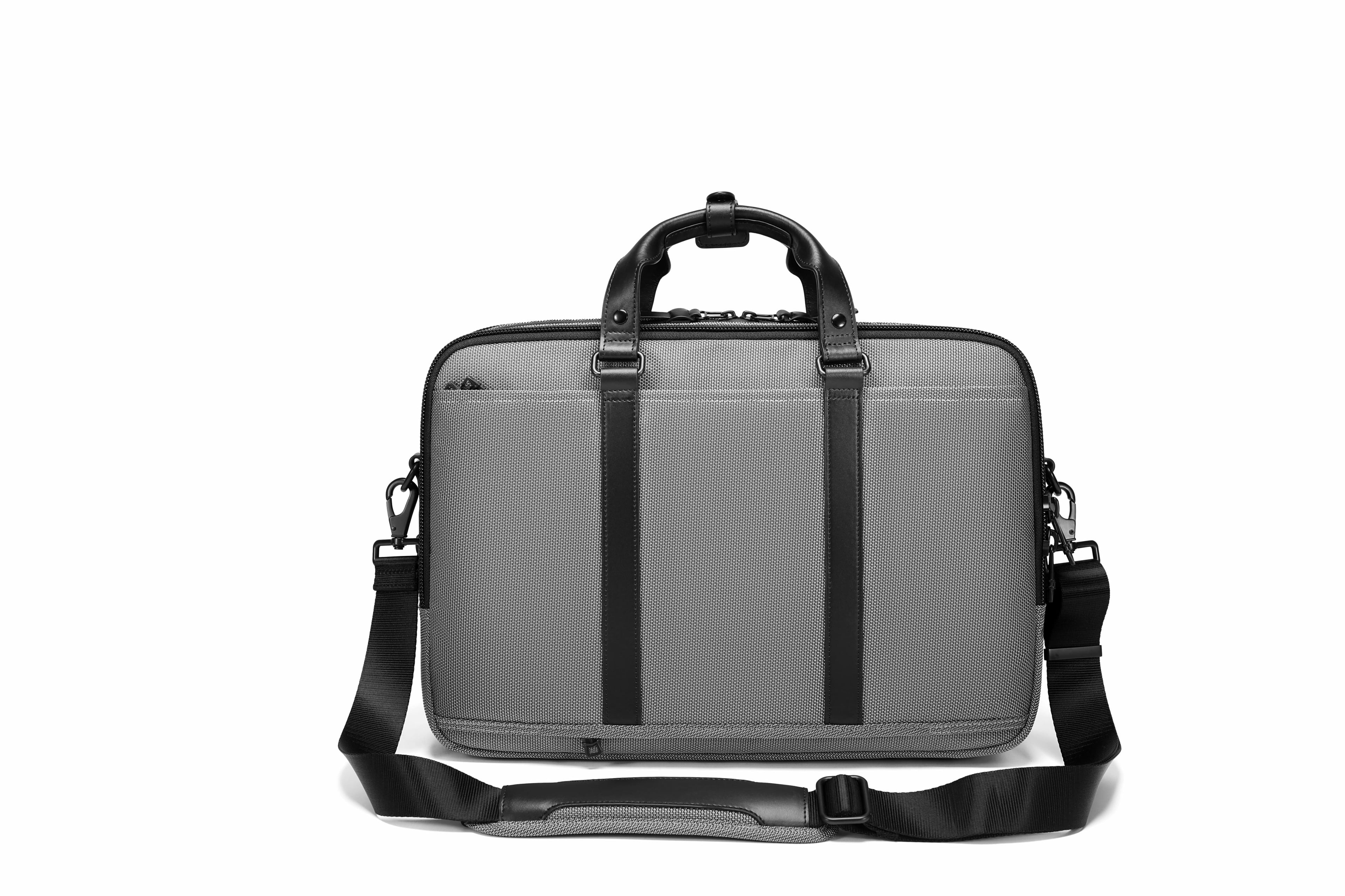 Q-MONARCH Business Laptop Messenger Bag – Ballistic Nylon & Leather Briefcase