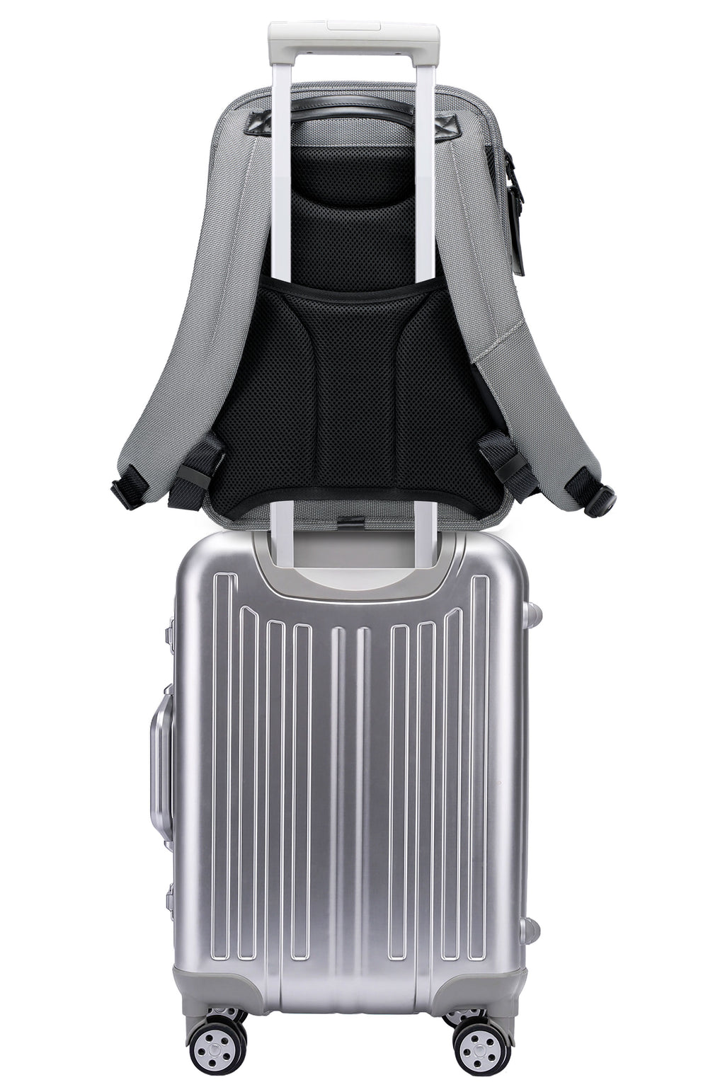 Q-NEXUS Ballistic Nylon & Leather Backpack – 16" MacBook, 3 Compartments, Waterproof