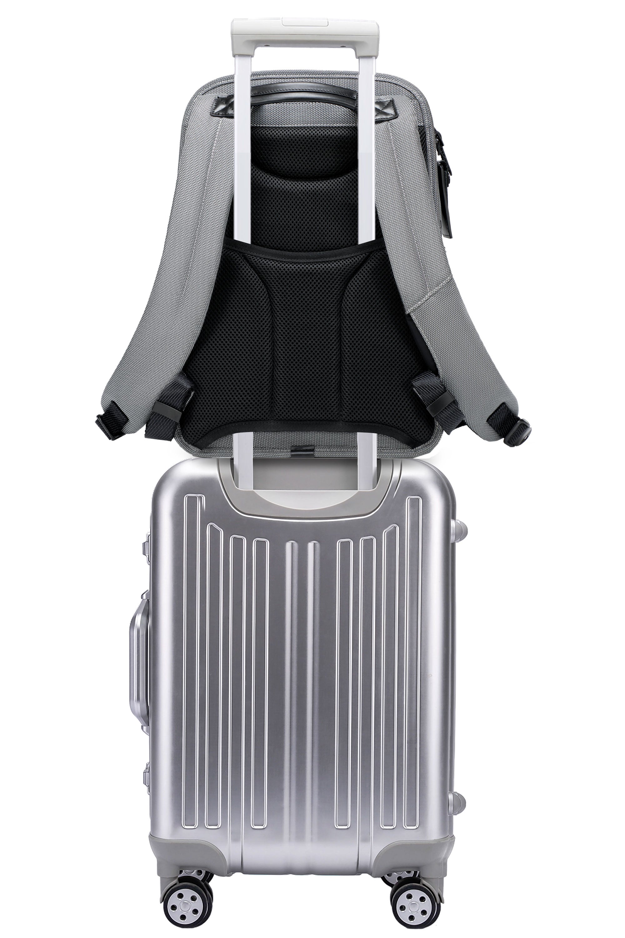 Q-NEXUS Ballistic Nylon & Leather Backpack – 16" MacBook, 3 Compartments, Waterproof