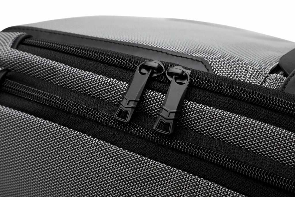 Q-NEXUS Ballistic Nylon & Leather Backpack – 16" MacBook, 3 Compartments, Waterproof