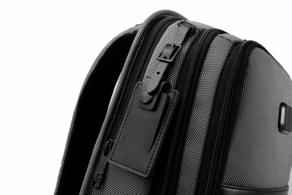 Q-NEXUS Ballistic Nylon & Leather Backpack – 16" MacBook, 3 Compartments, Waterproof