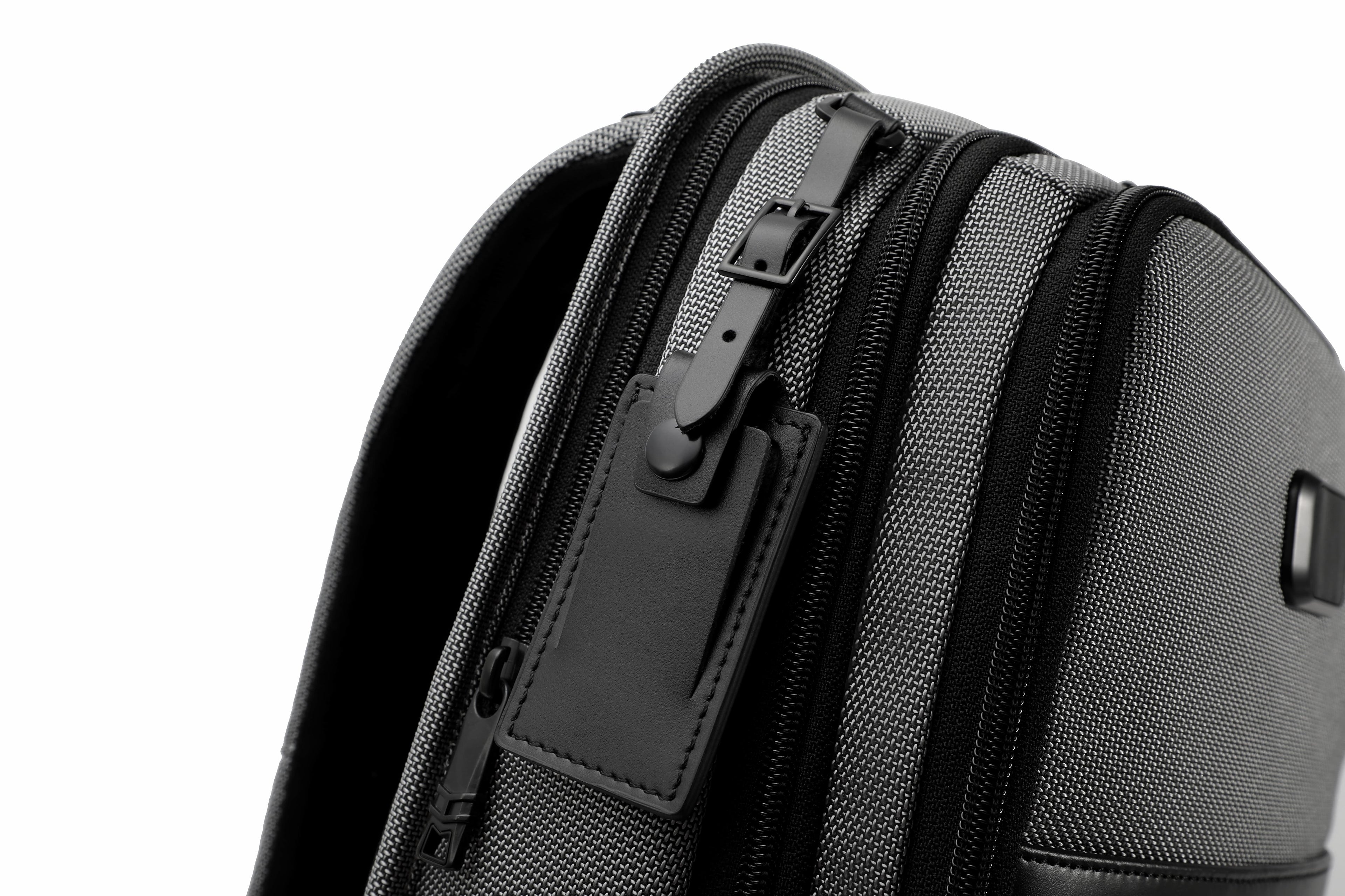Q-NEXUS Ballistic Nylon & Leather Backpack – 16" MacBook, 3 Compartments, Waterproof
