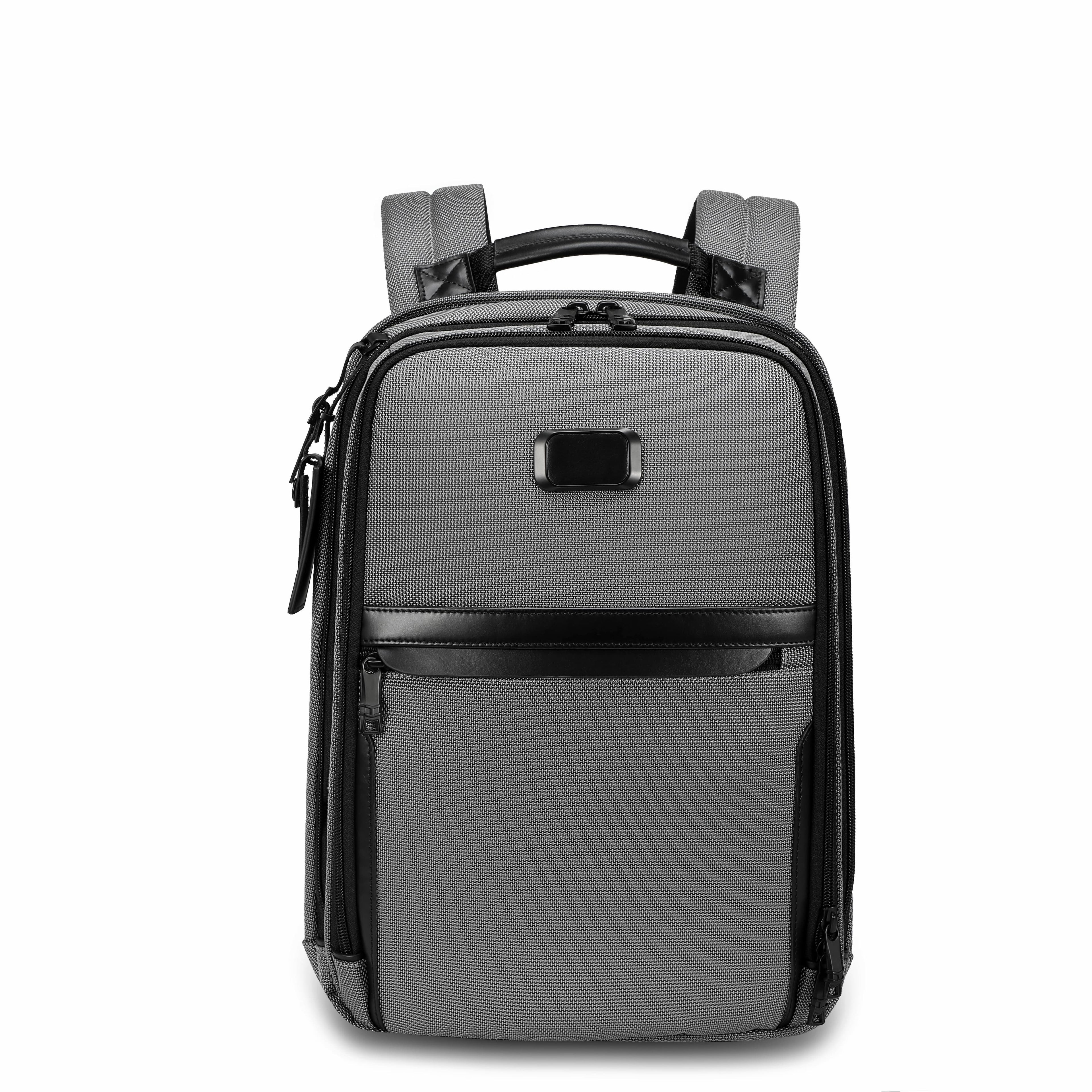 Q-NEXUS Ballistic Nylon & Leather Backpack – 16" MacBook, 3 Compartments, Waterproof