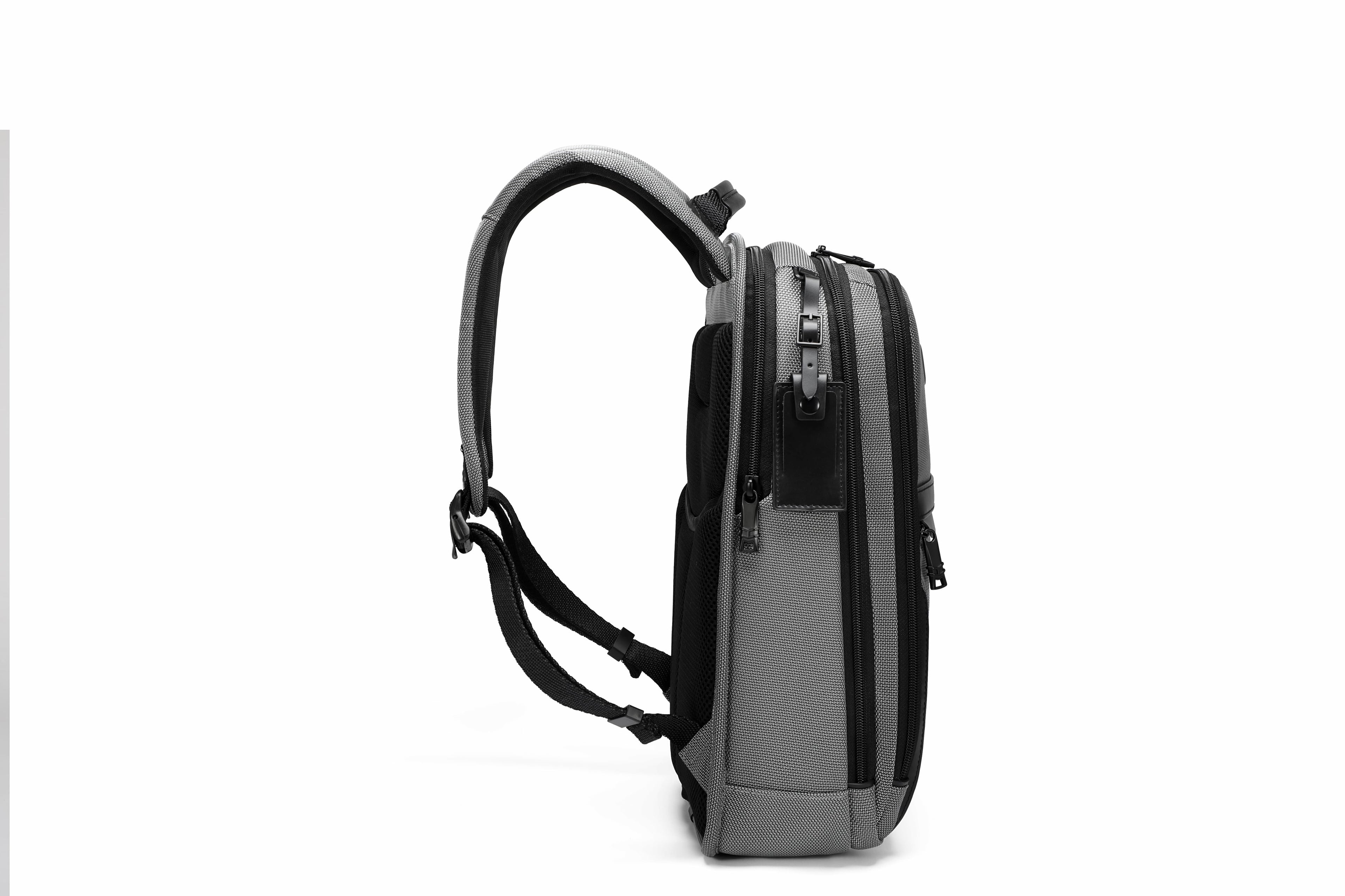 Q-NEXUS Ballistic Nylon & Leather Backpack – 16" MacBook, 3 Compartments, Waterproof