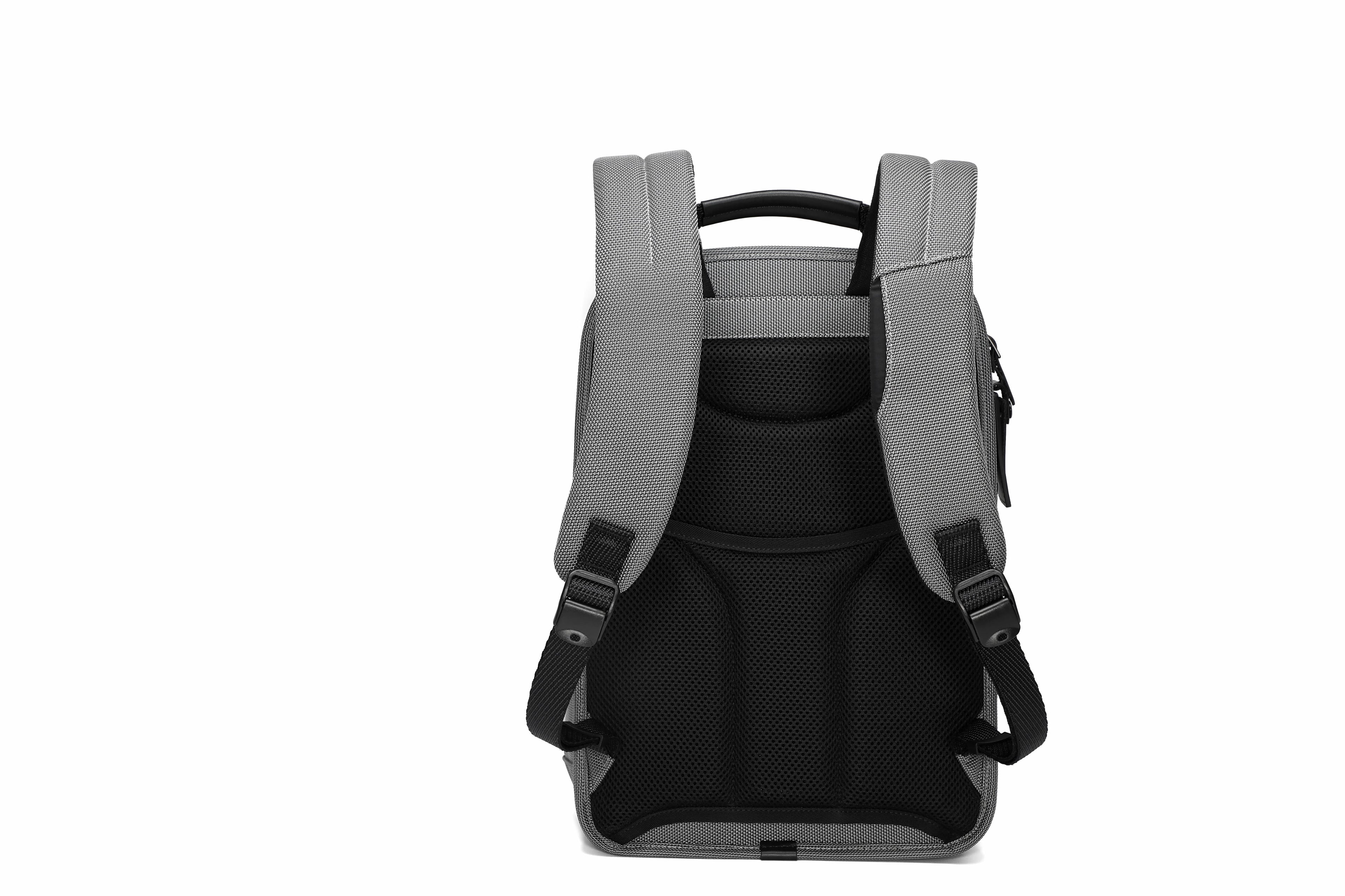 Q-NEXUS Ballistic Nylon & Leather Backpack – 16" MacBook, 3 Compartments, Waterproof