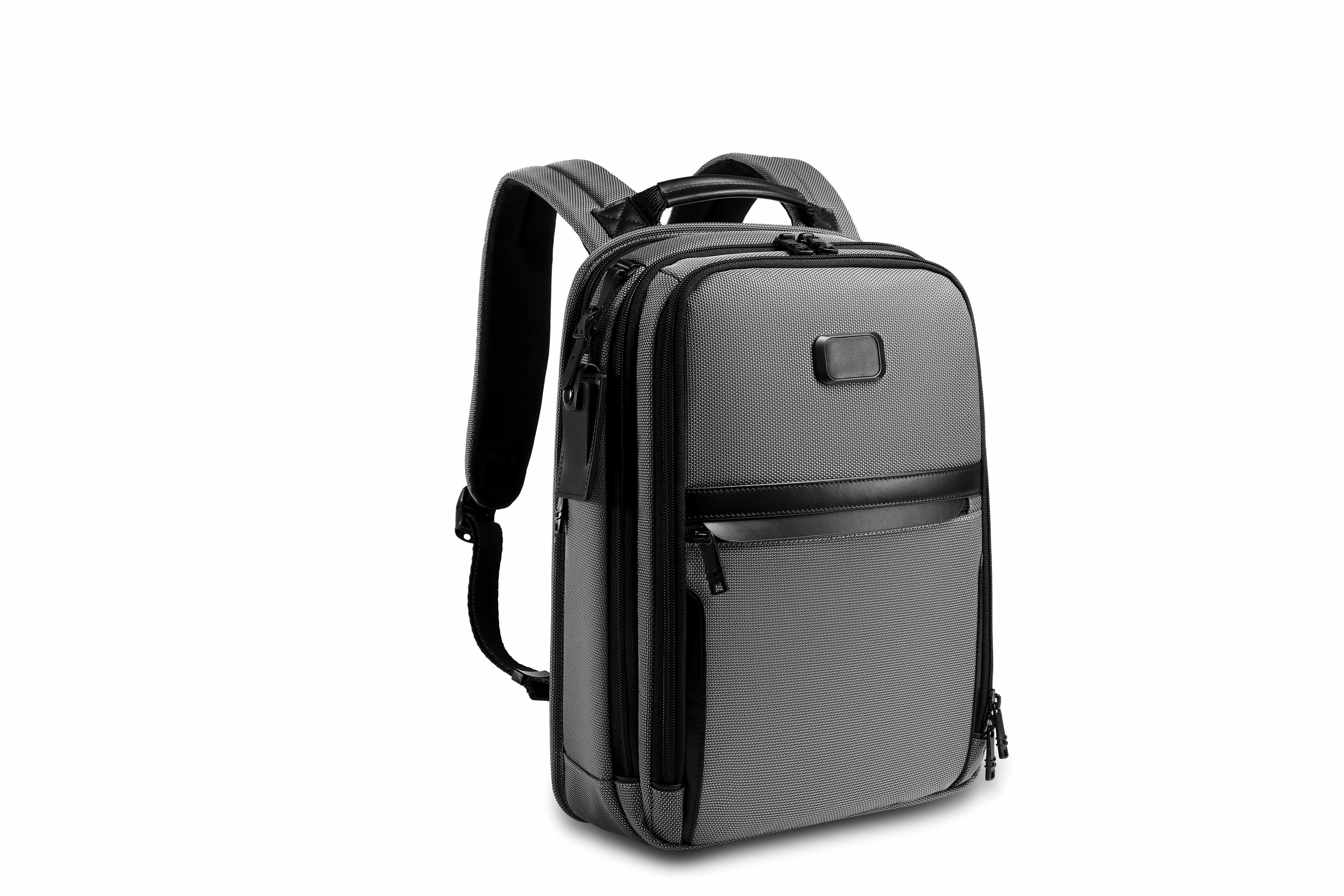 Q-NEXUS Ballistic Nylon & Leather Backpack – 16" MacBook, 3 Compartments, Waterproof