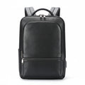 Q-NINJAHOOD Genuine Leather Laptop Backpack – USB Charging, TSA Lay-Flat & Breathable Back Support