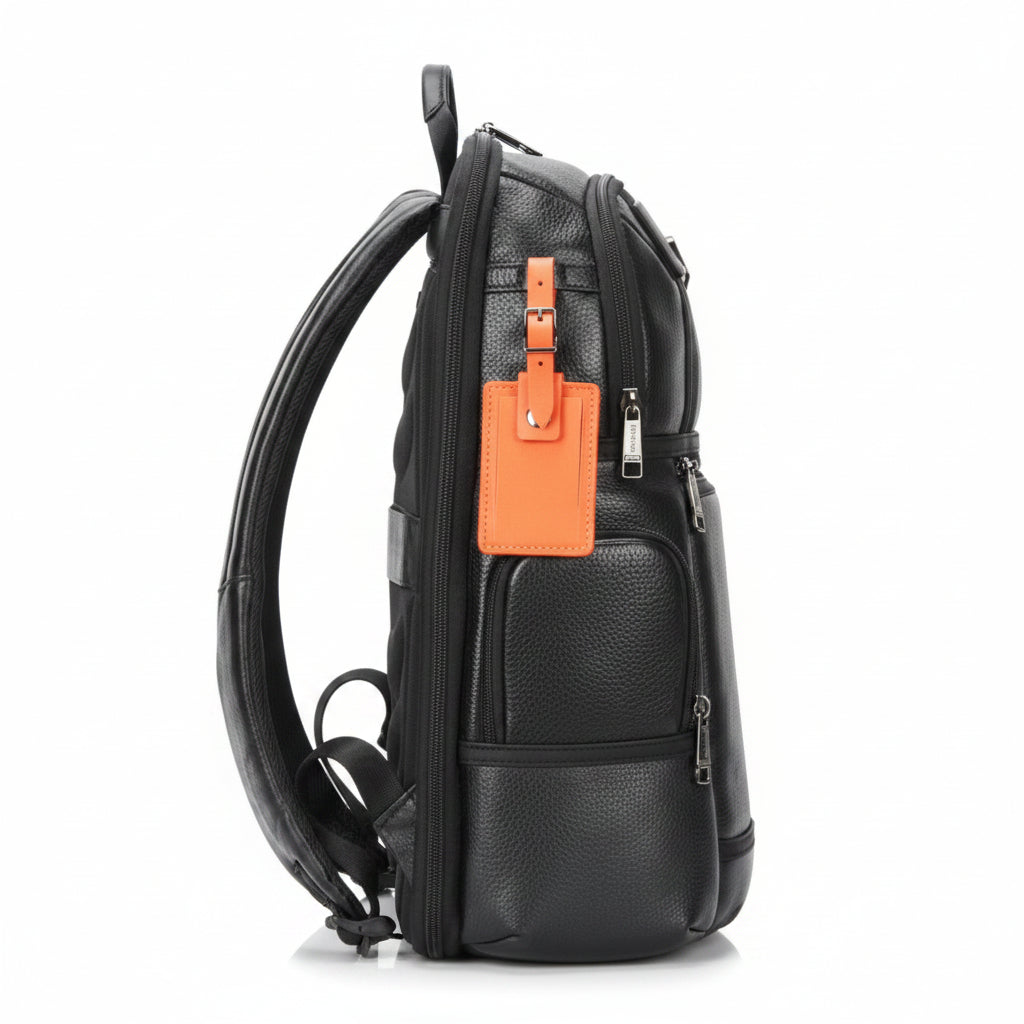Q-NOTORIOUS Genuine Leather Backpack – Anti-Theft, USB Charging, TSA Lay-Flat & Slim Fit
