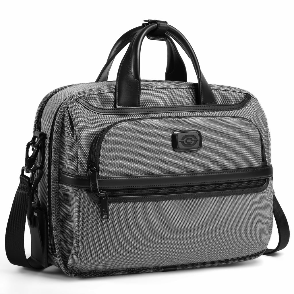 Q-ONYX Business Laptop Briefcase Bag – Ballistic Nylon & Leather Messenger Bag