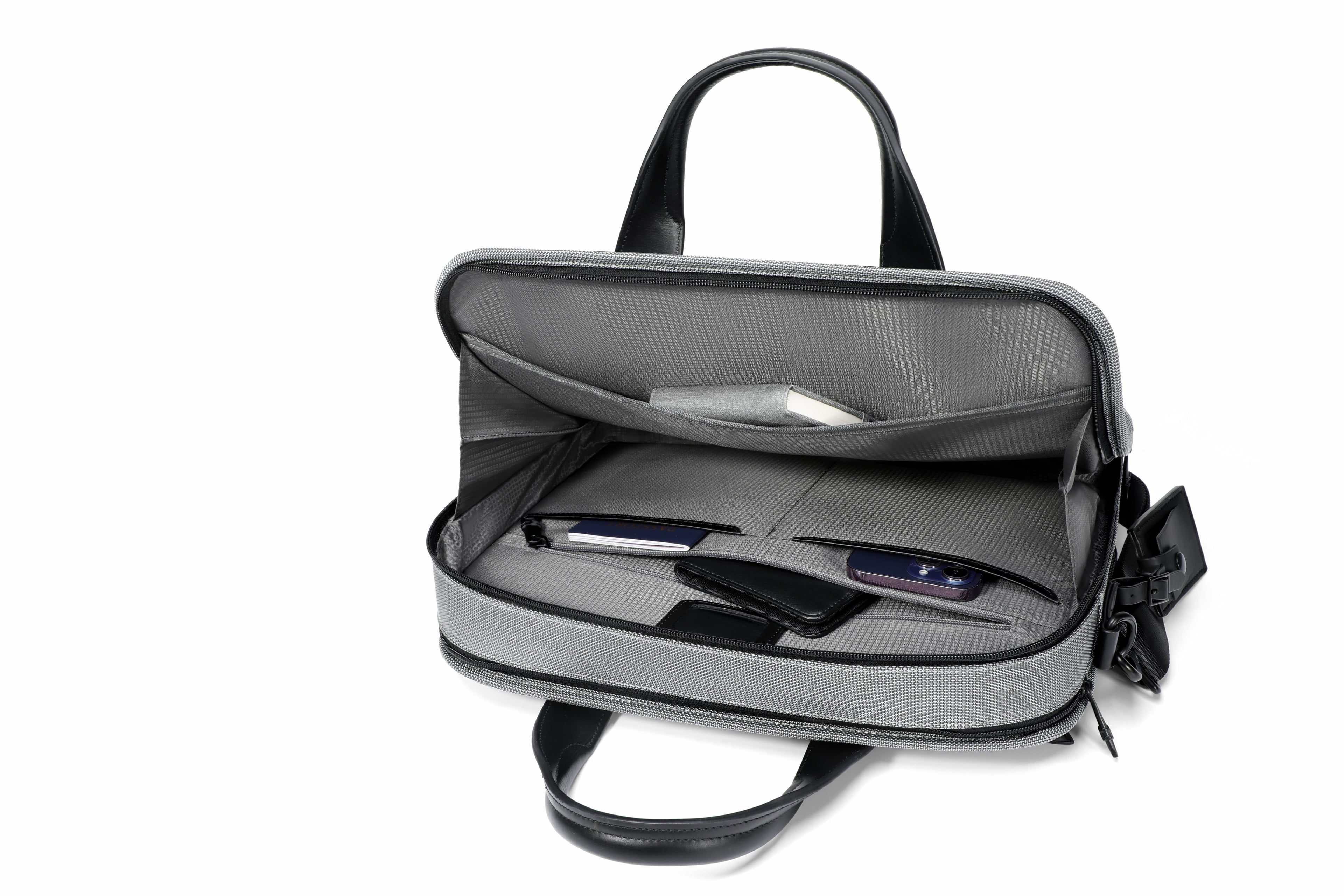 Q-ONYX Business Laptop Briefcase Bag – Ballistic Nylon & Leather Messenger Bag
