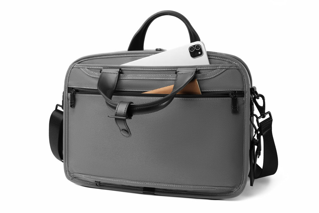 Q-ONYX Business Laptop Briefcase Bag – Ballistic Nylon & Leather Messenger Bag