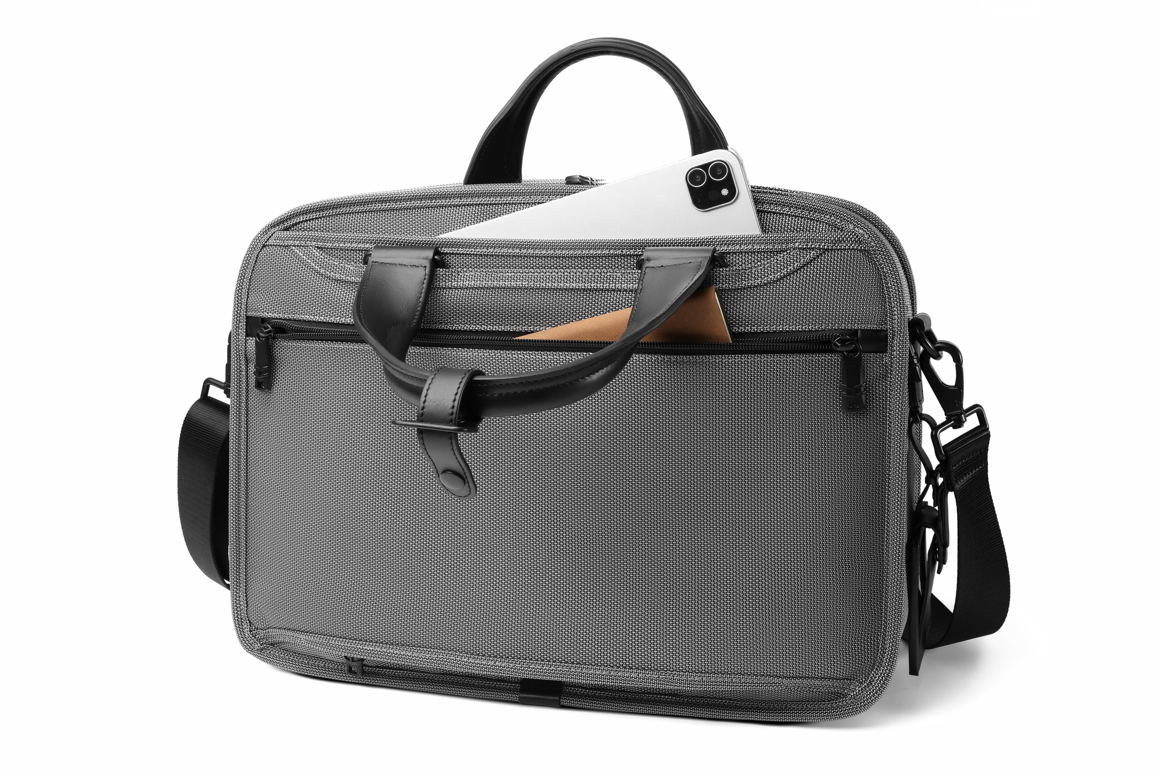Q-ONYX Business Laptop Briefcase Bag – Ballistic Nylon & Leather Messenger Bag