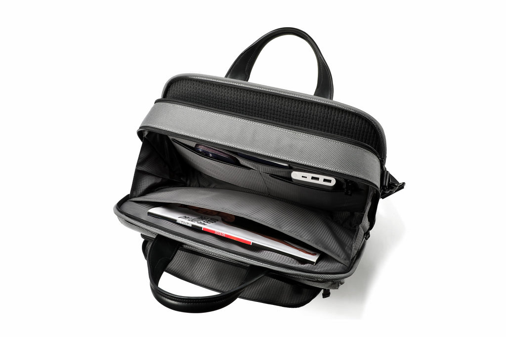 Q-ONYX Business Laptop Briefcase Bag – Ballistic Nylon & Leather Messenger Bag