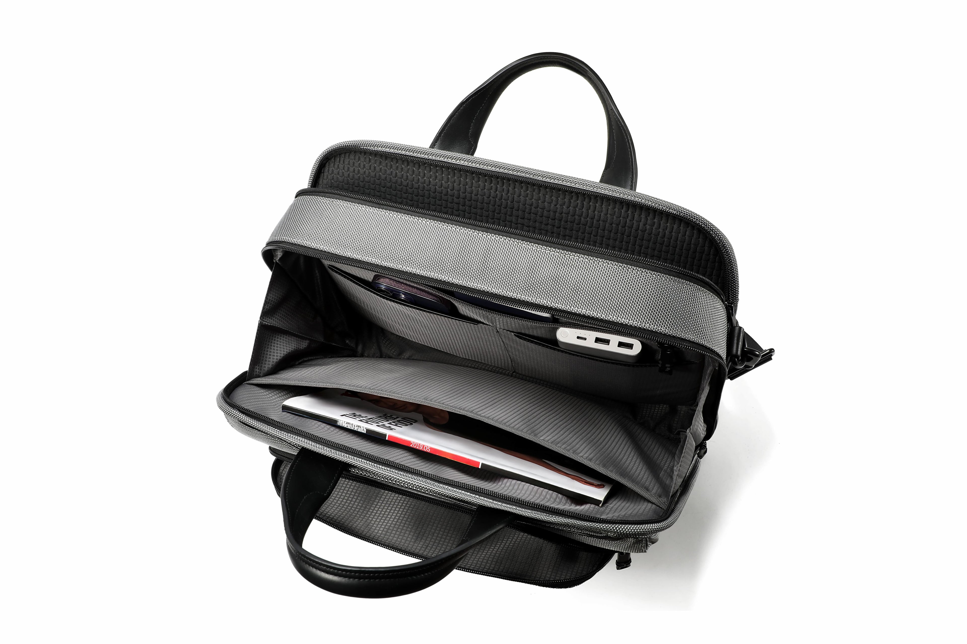 Q-ONYX Business Laptop Briefcase Bag – Ballistic Nylon & Leather Messenger Bag
