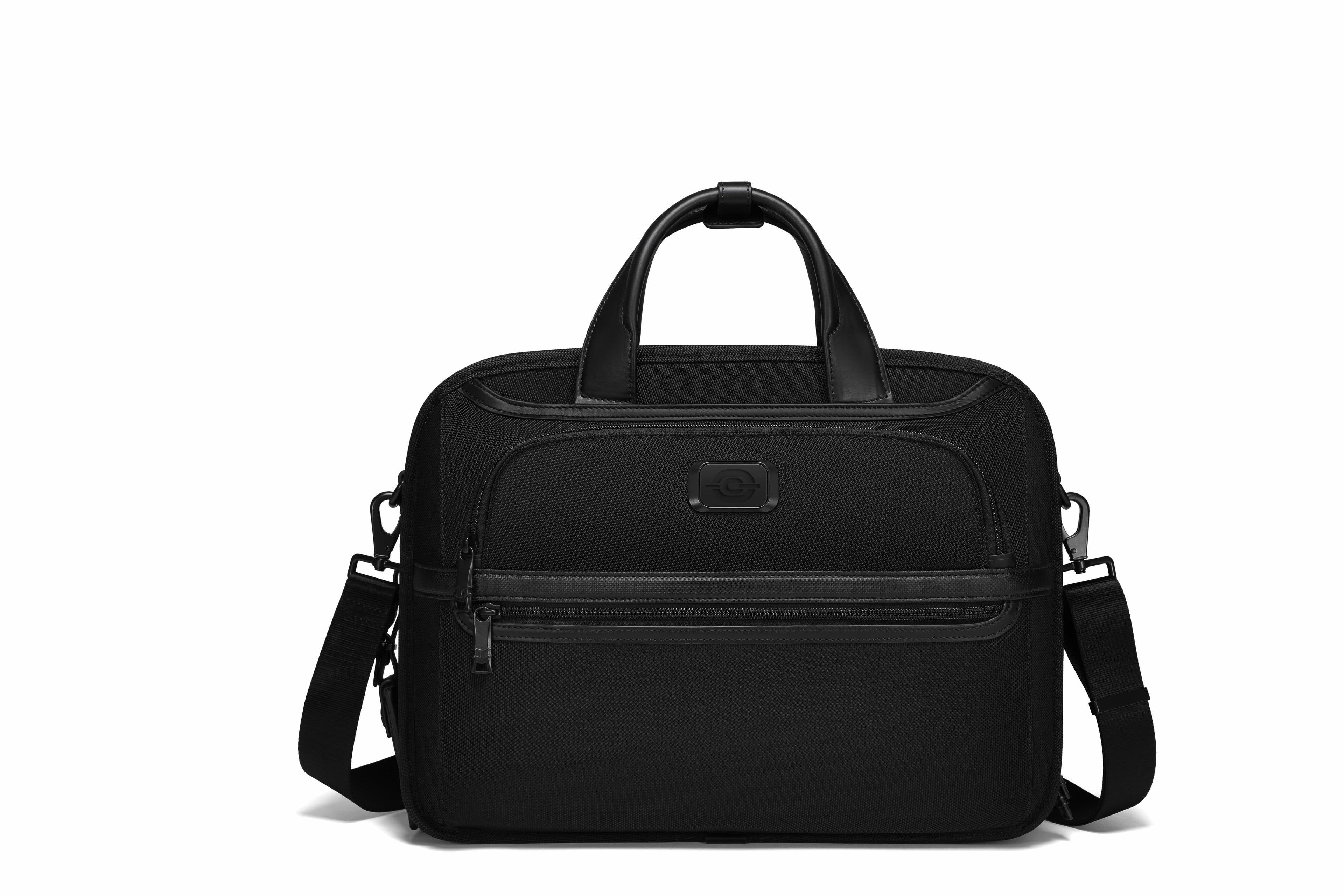 Q-ONYX Business Laptop Briefcase Bag – Ballistic Nylon & Leather Messenger Bag