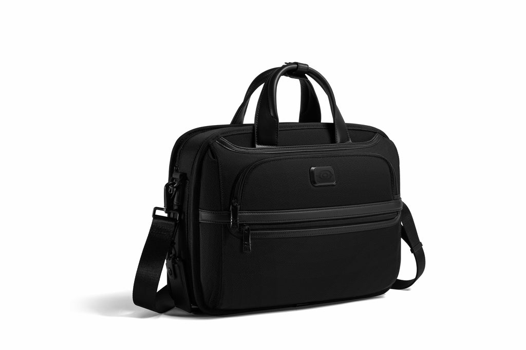 Q-ONYX Business Laptop Briefcase Bag – Ballistic Nylon & Leather Messenger Bag