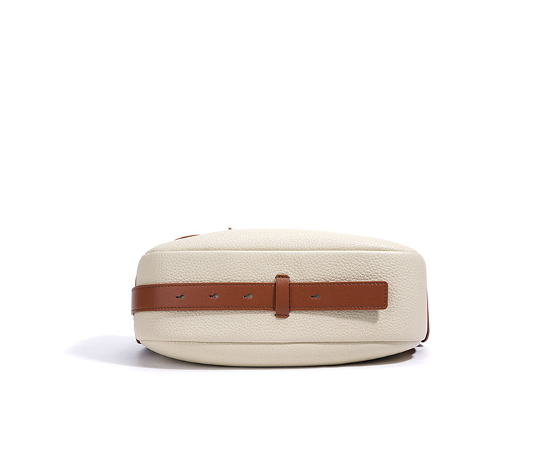 Q-PERLA Genuine Cowhide Leather Shoulder Bag for Women – Waterproof Minimalist Design