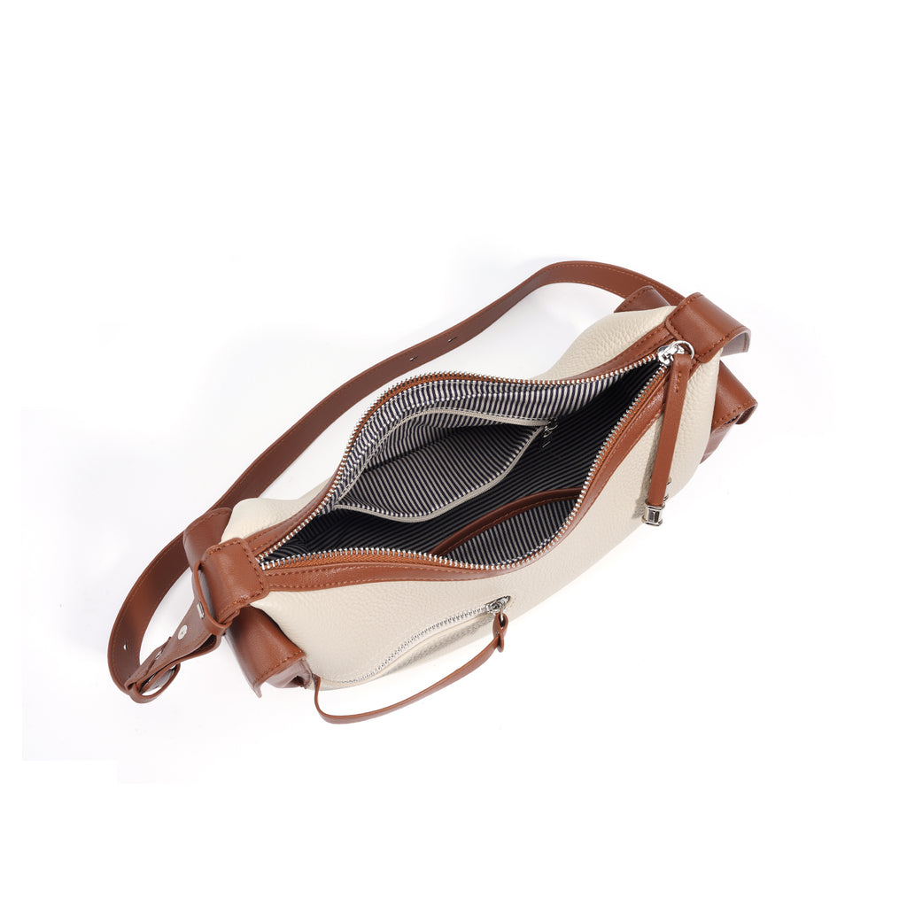 Q-PERLA Genuine Cowhide Leather Shoulder Bag for Women – Waterproof Minimalist Design