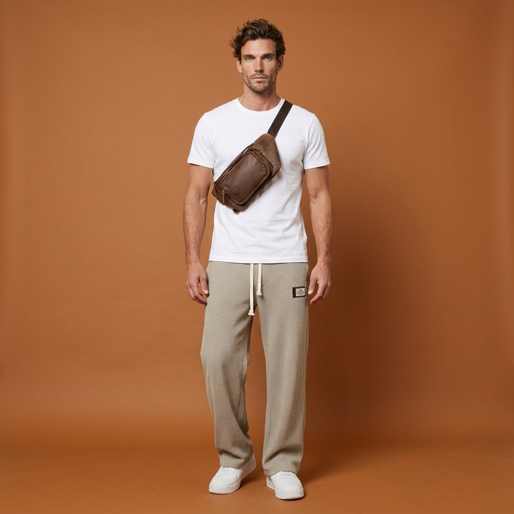 Q-RAPTOR Genuine Leather Crossbody Chest Bag & Waist Pack for Men