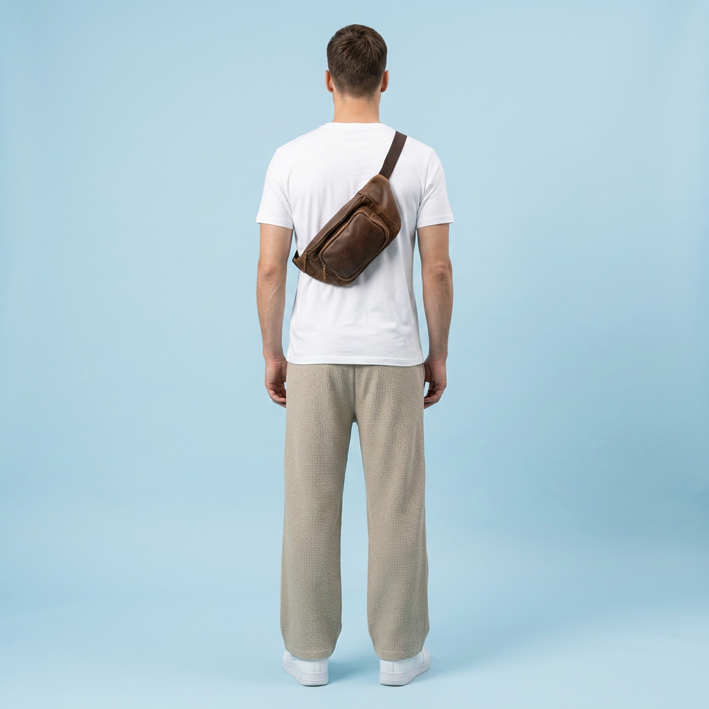 Q-RAPTOR Genuine Leather Crossbody Chest Bag & Waist Pack for Men