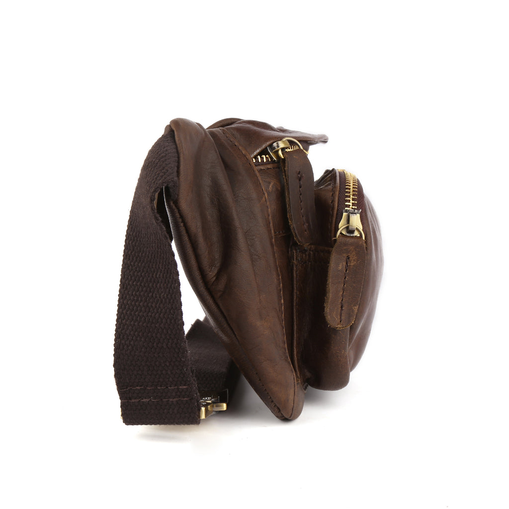 Q-RAPTOR Genuine Leather Crossbody Chest Bag & Waist Pack for Men