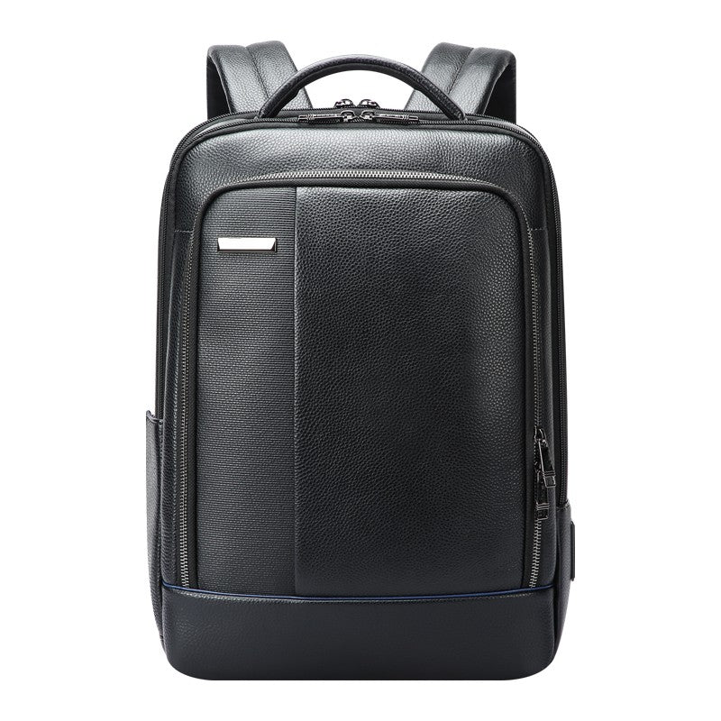 Q-RIDER Expandable Genuine Leather Backpack – Anti-Theft, USB Charging & TSA Lay-Flat
