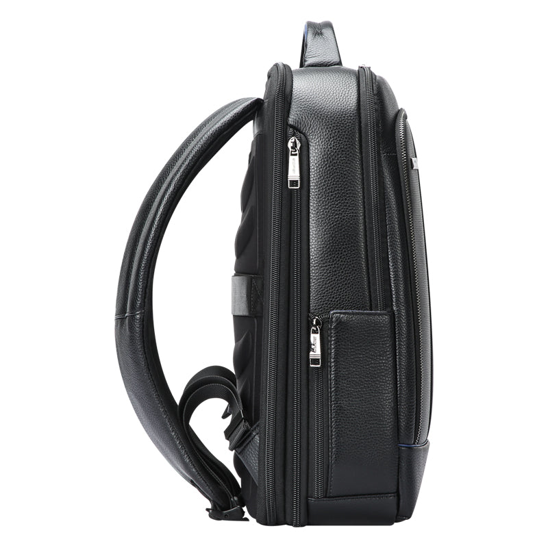 Q-RIDER Expandable Genuine Leather Backpack – Anti-Theft, USB Charging & TSA Lay-Flat