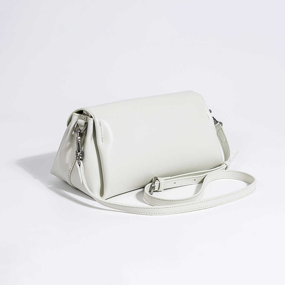 Q-ROSA Genuine Leather Crossbody Bag for Women – Buckle Closure Clutch & Shoulder Bag