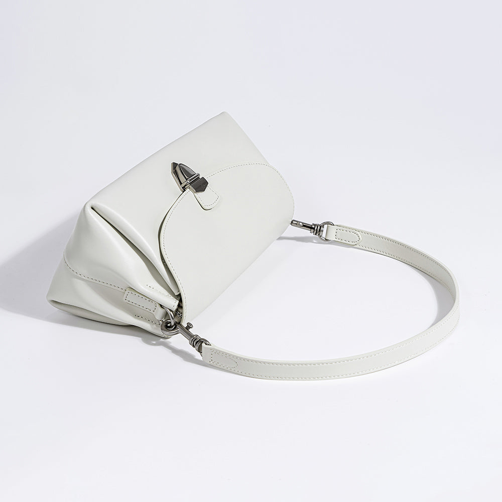 Q-ROSA Genuine Leather Crossbody Bag for Women – Buckle Closure Clutch & Shoulder Bag