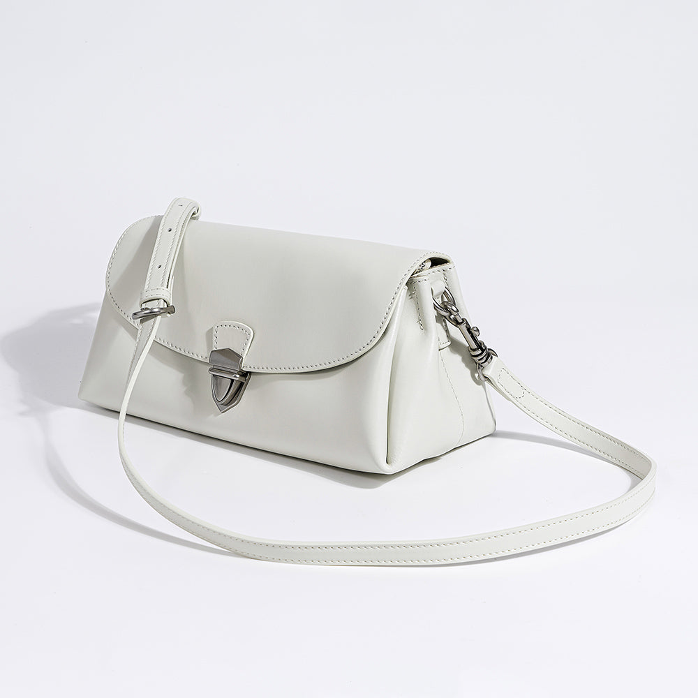 Q-ROSA Genuine Leather Crossbody Bag for Women – Buckle Closure Clutch & Shoulder Bag