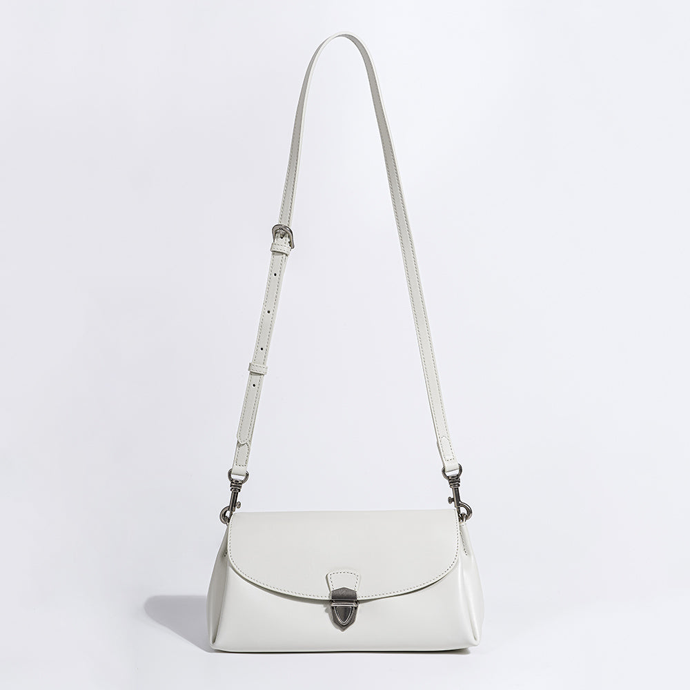 Q-ROSA Genuine Leather Crossbody Bag for Women – Buckle Closure Clutch & Shoulder Bag