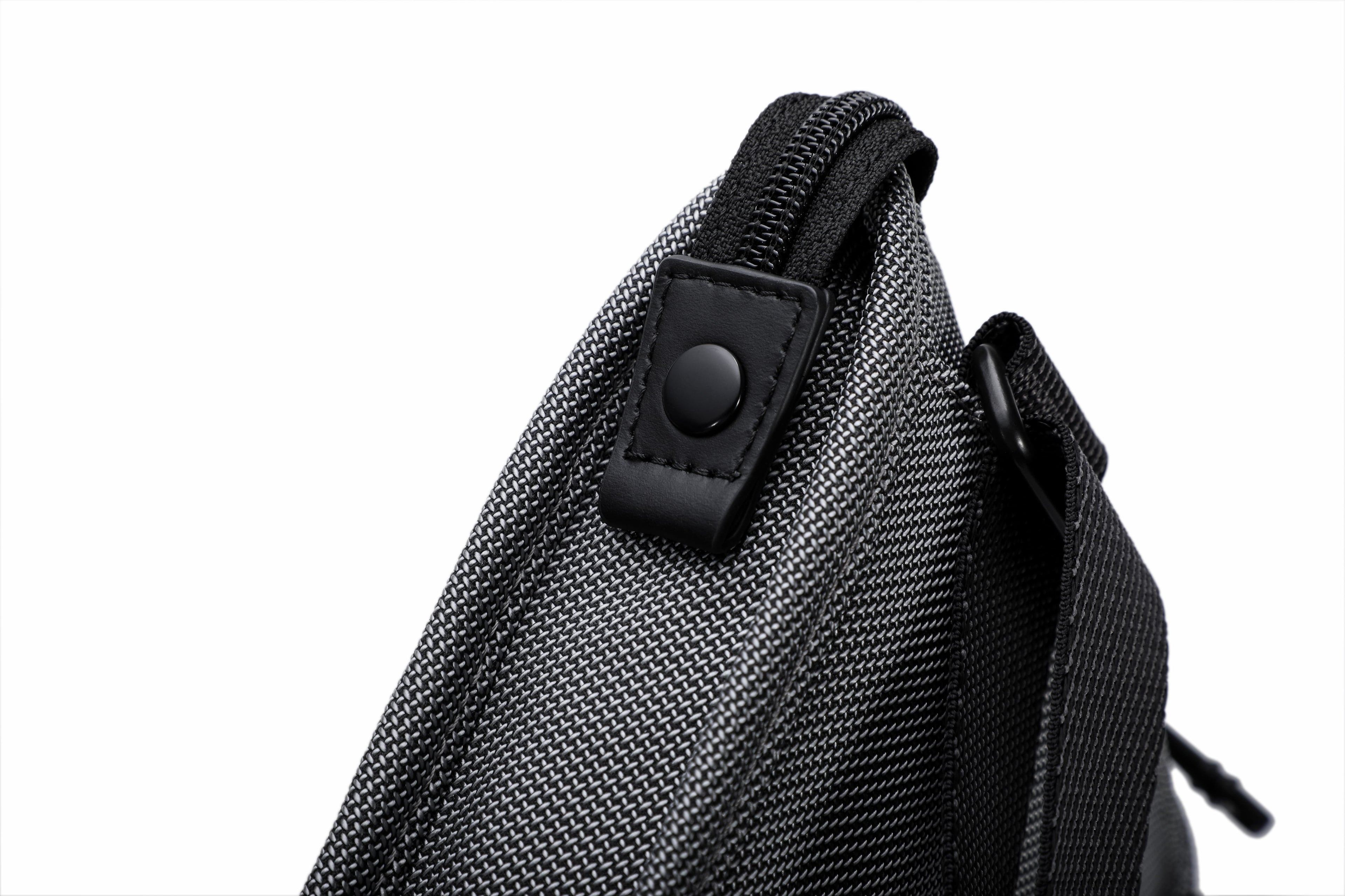 Q-SARTORIA Ballistic Nylon & Genuine Leather Crossbody Bag – Slim Minimalist Shoulder Bag for Travel & Everyday Carry