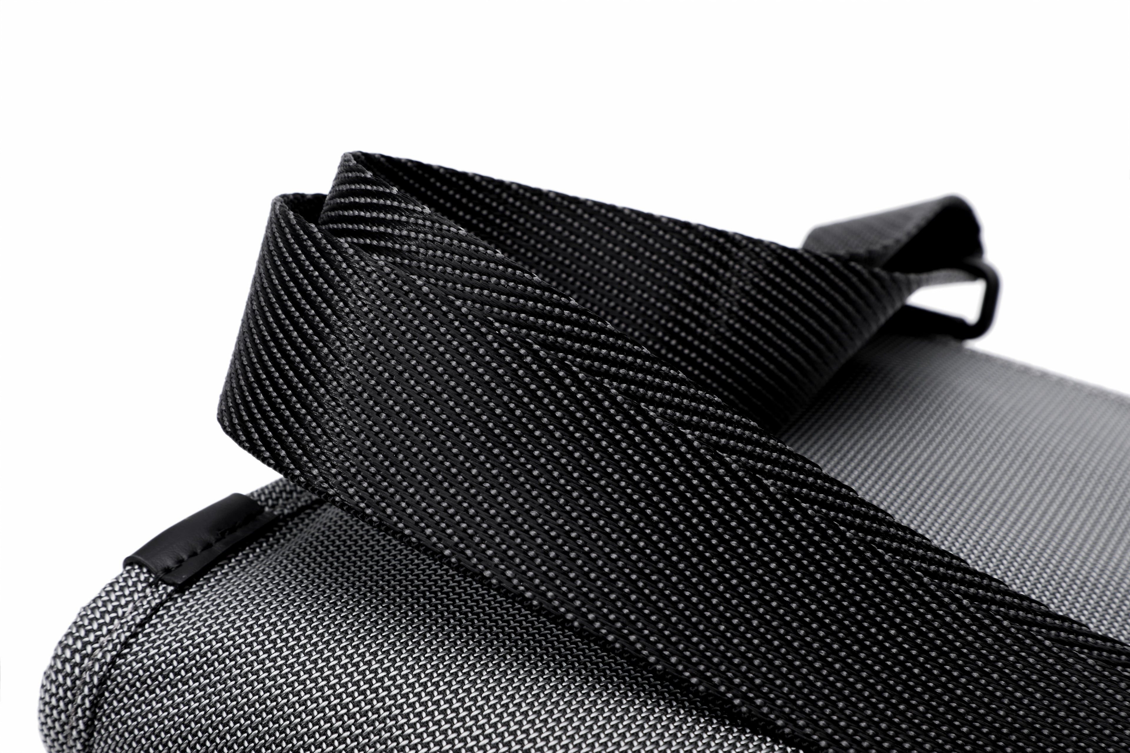 Q-SARTORIA Ballistic Nylon & Genuine Leather Crossbody Bag – Slim Minimalist Shoulder Bag for Travel & Everyday Carry