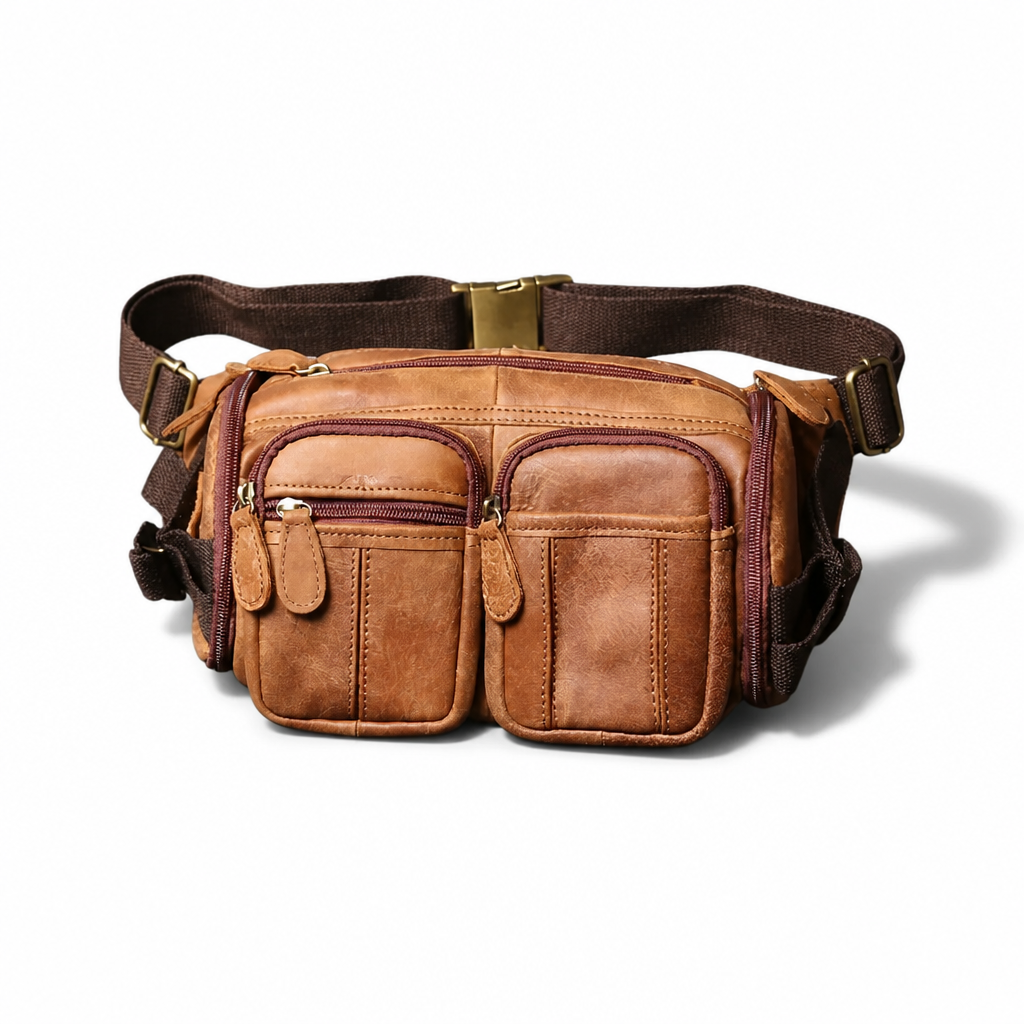 Q-SQUAD Genuine Leather Crossbody Chest Bag – Large Capacity Sling Shoulder Bag