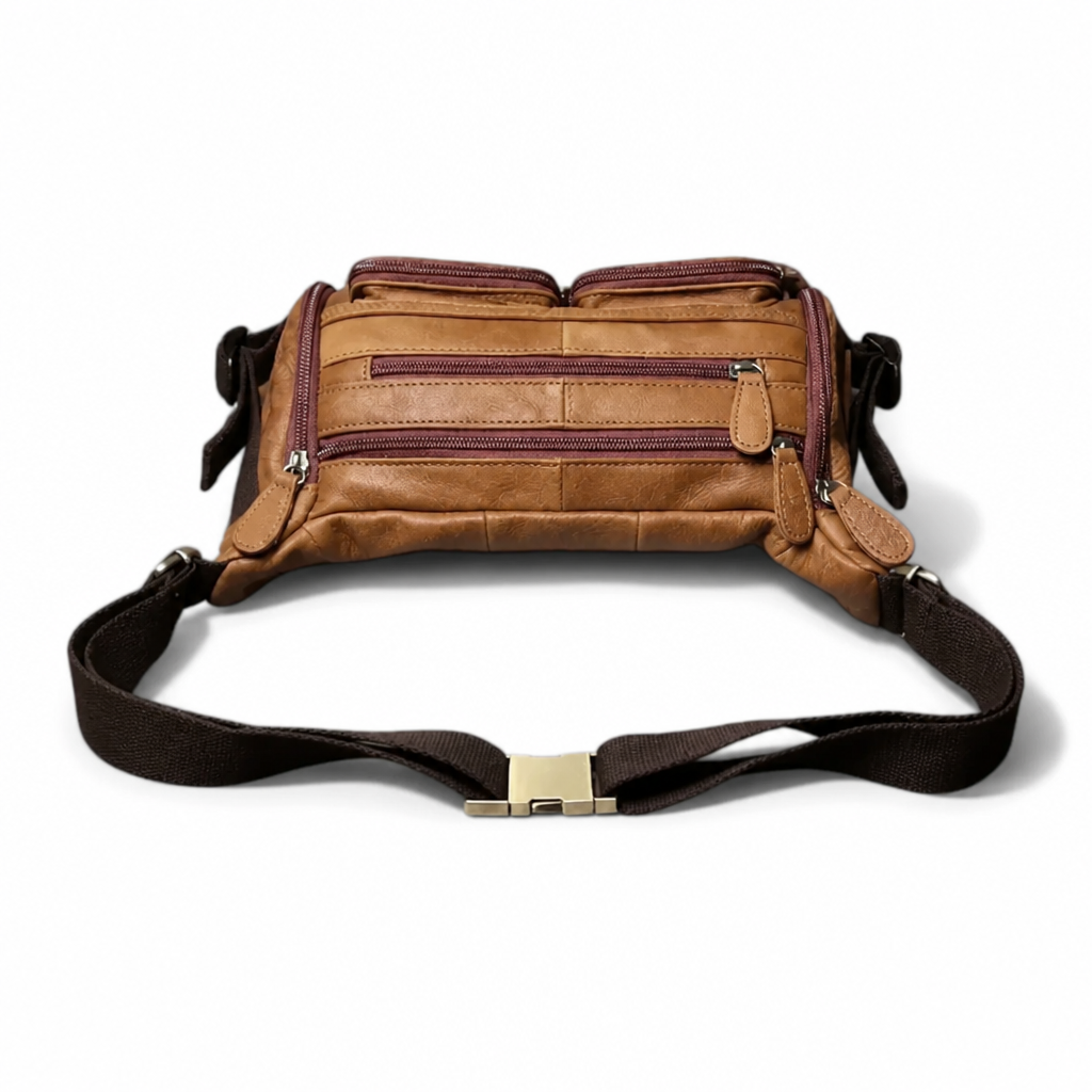 Q-SQUAD Genuine Leather Crossbody Chest Bag – Large Capacity Sling Shoulder Bag