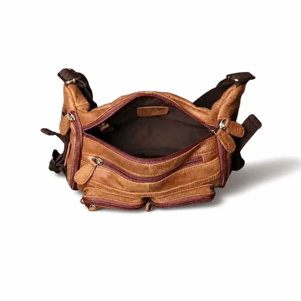 Q-SQUAD Genuine Leather Crossbody Chest Bag – Large Capacity Sling Shoulder Bag