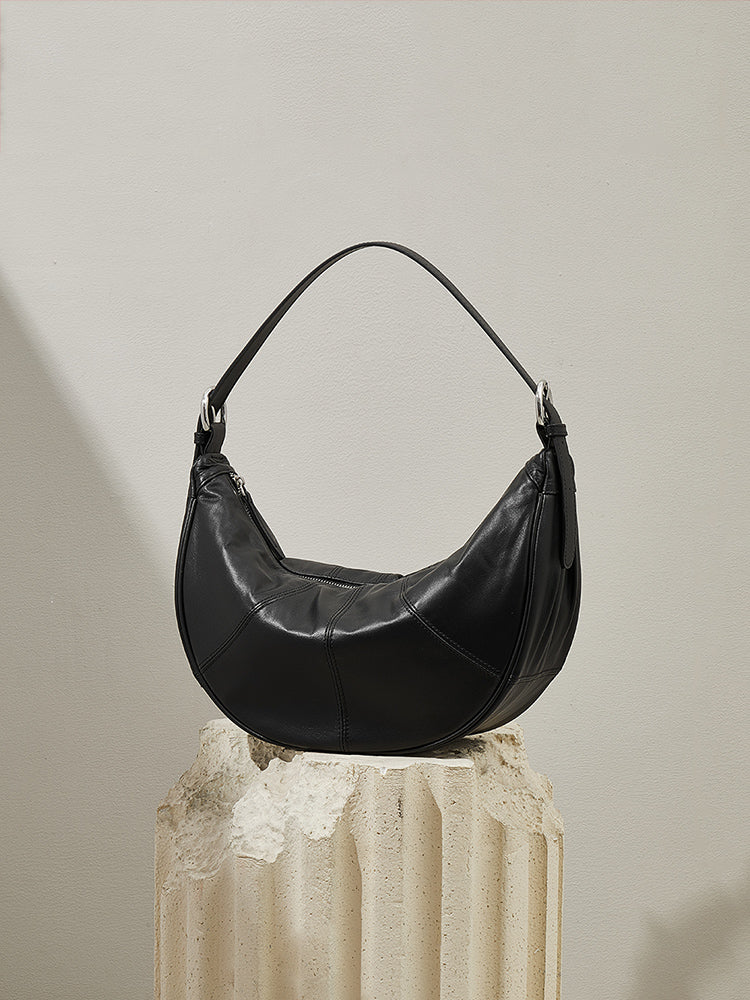 Q-STAR Genuine Leather Large Shoulder Crossbody Bag – Dual Detachable Straps