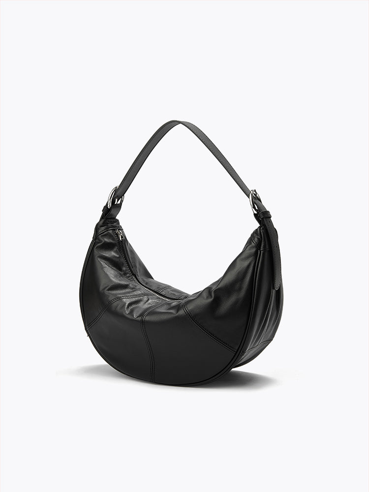 Q-STAR Genuine Leather Large Shoulder Crossbody Bag – Dual Detachable Straps