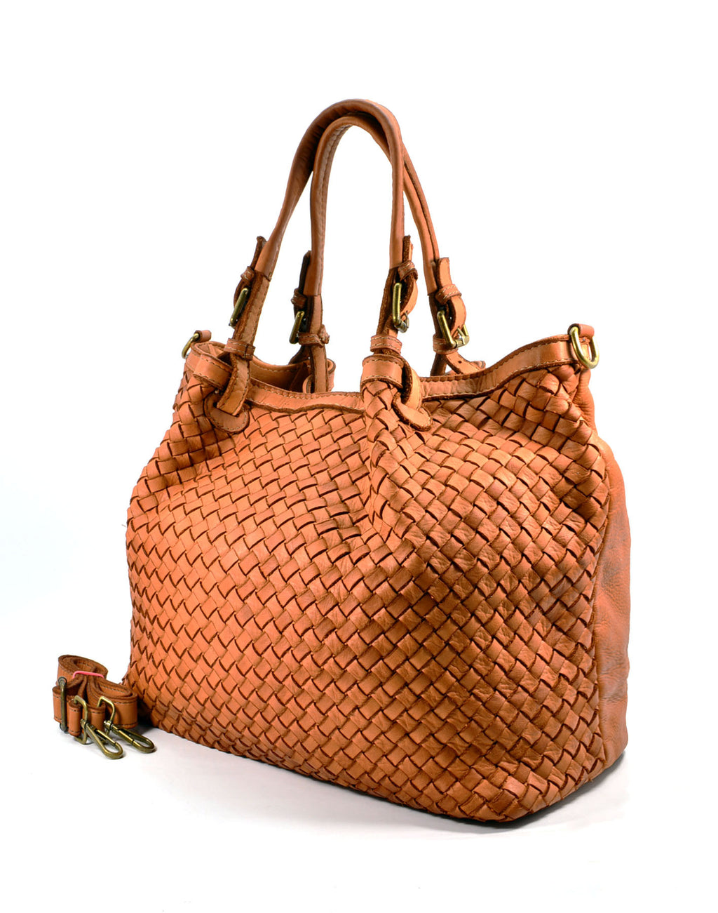 Q-SABLE Italian Leather Shopper Bag – Braided Detail & Full-Grain Calfskin