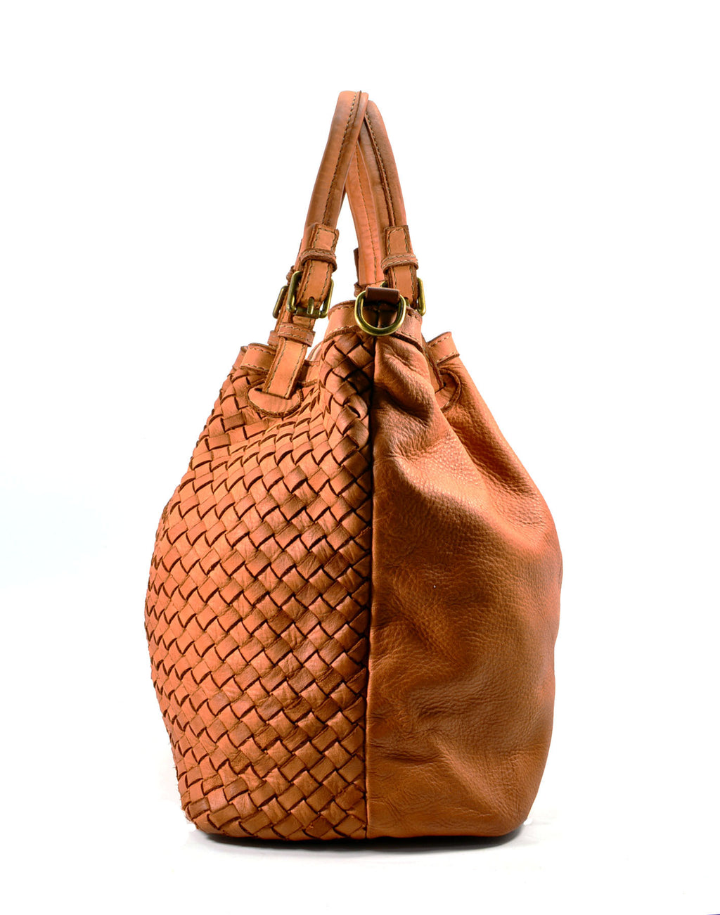 Q-SABLE Italian Leather Shopper Bag – Braided Detail & Full-Grain Calfskin