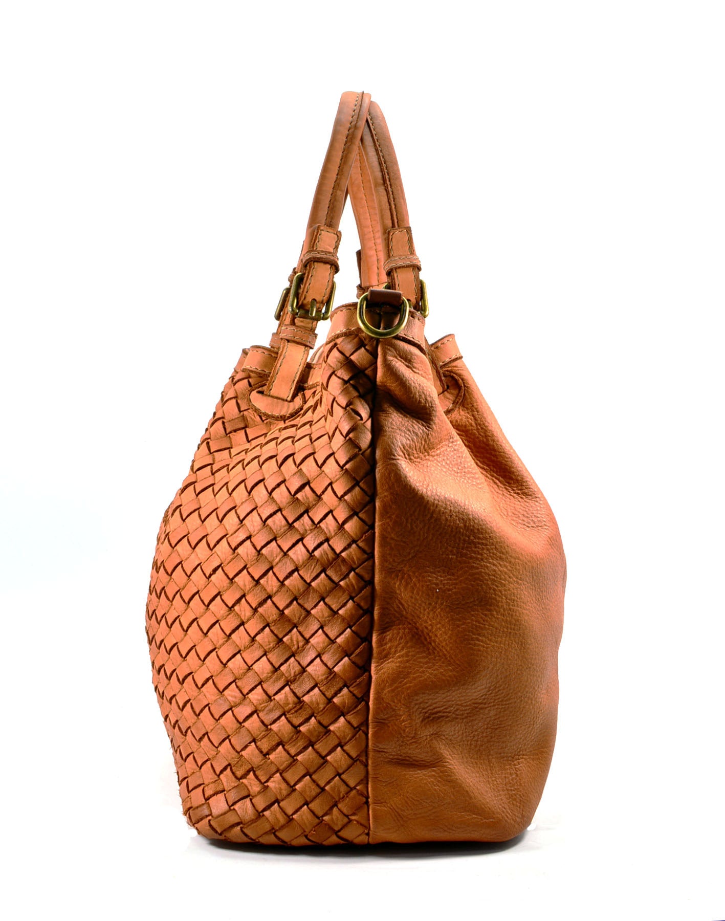 Q-SABLE Italian Leather Shopper Bag – Braided Detail & Full-Grain Calfskin