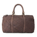 Q-SERENA Soft Woven Calfskin Holdall – Medium Weave, Full-Grain Italian Leather