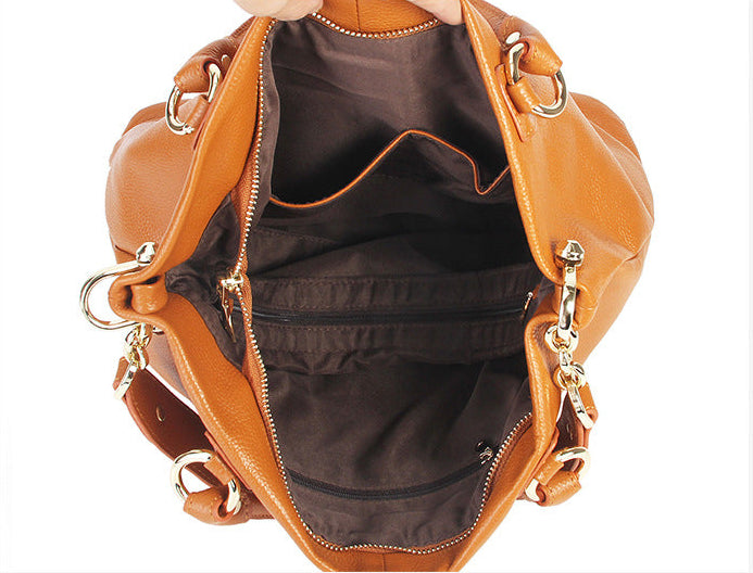 Q-SERENELLA Luxury Full-Grain Leather Handbag for Women – Crossbody, Shoulder & Top Handle