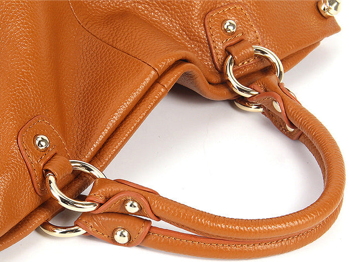 Q-SERENELLA Luxury Full-Grain Leather Handbag for Women – Crossbody, Shoulder & Top Handle