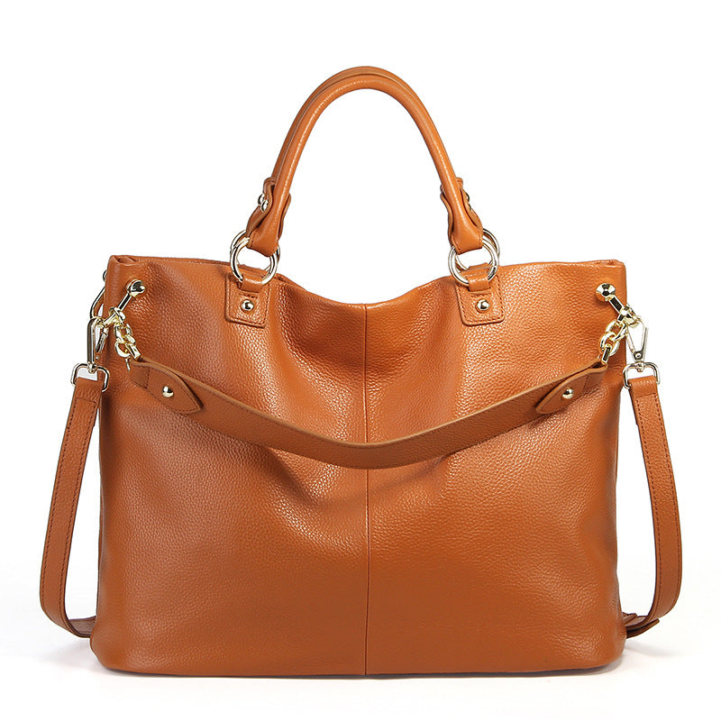 Q-SERENELLA Luxury Full-Grain Leather Handbag for Women – Crossbody, Shoulder & Top Handle