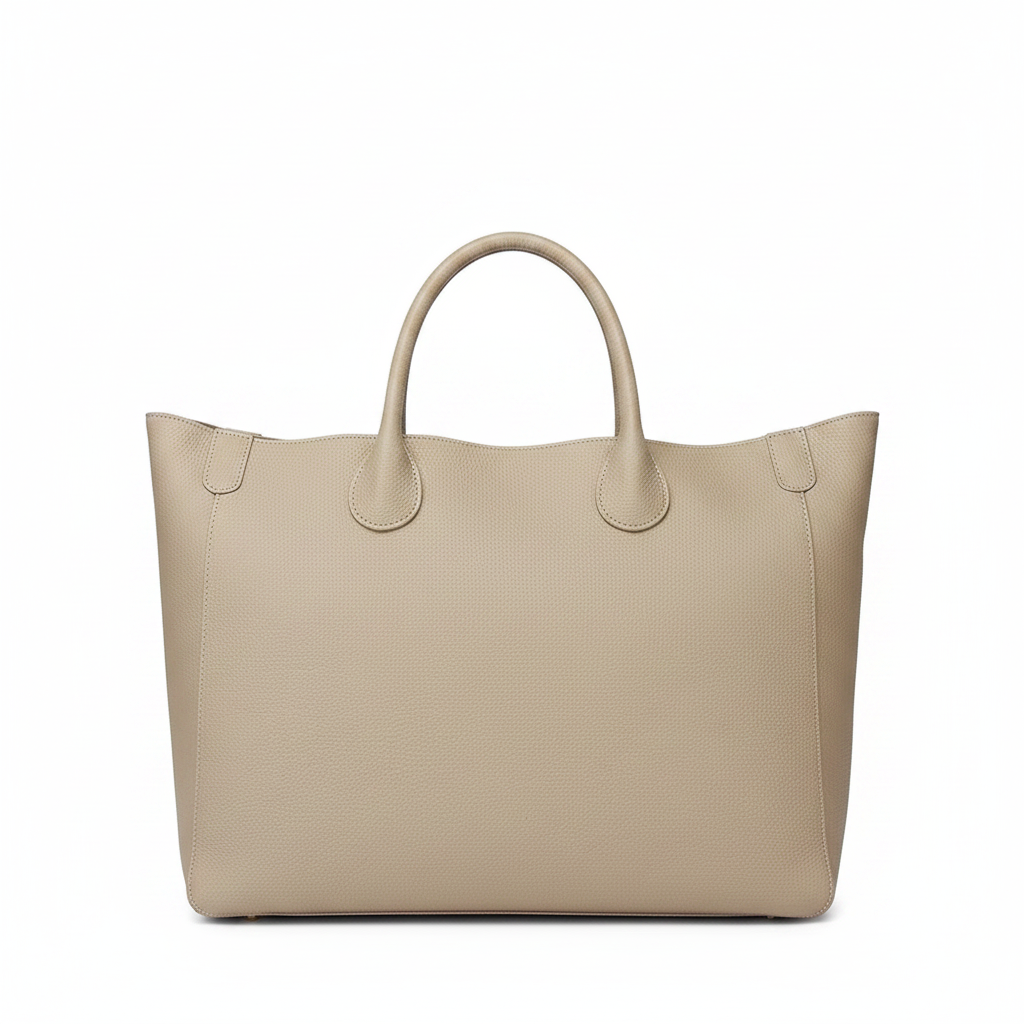 Q-SIGNORA Full-Grain Cowhide Leather Travel Tote Bag for Women – Large Capacity, Open Top