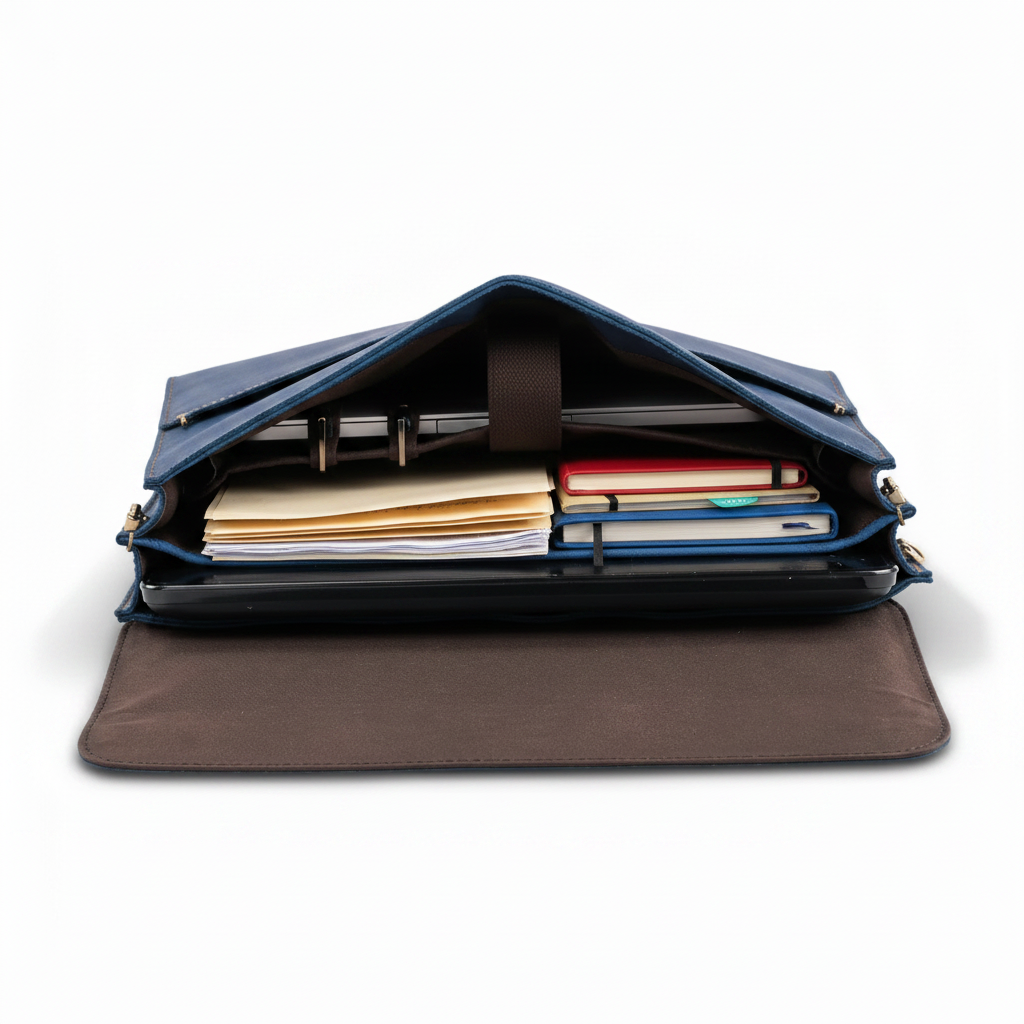 Q-SKYWALKER Vintage Crazy Horse Leather Briefcase – Waterproof, Scratch-Resistant & Laptop Messenger