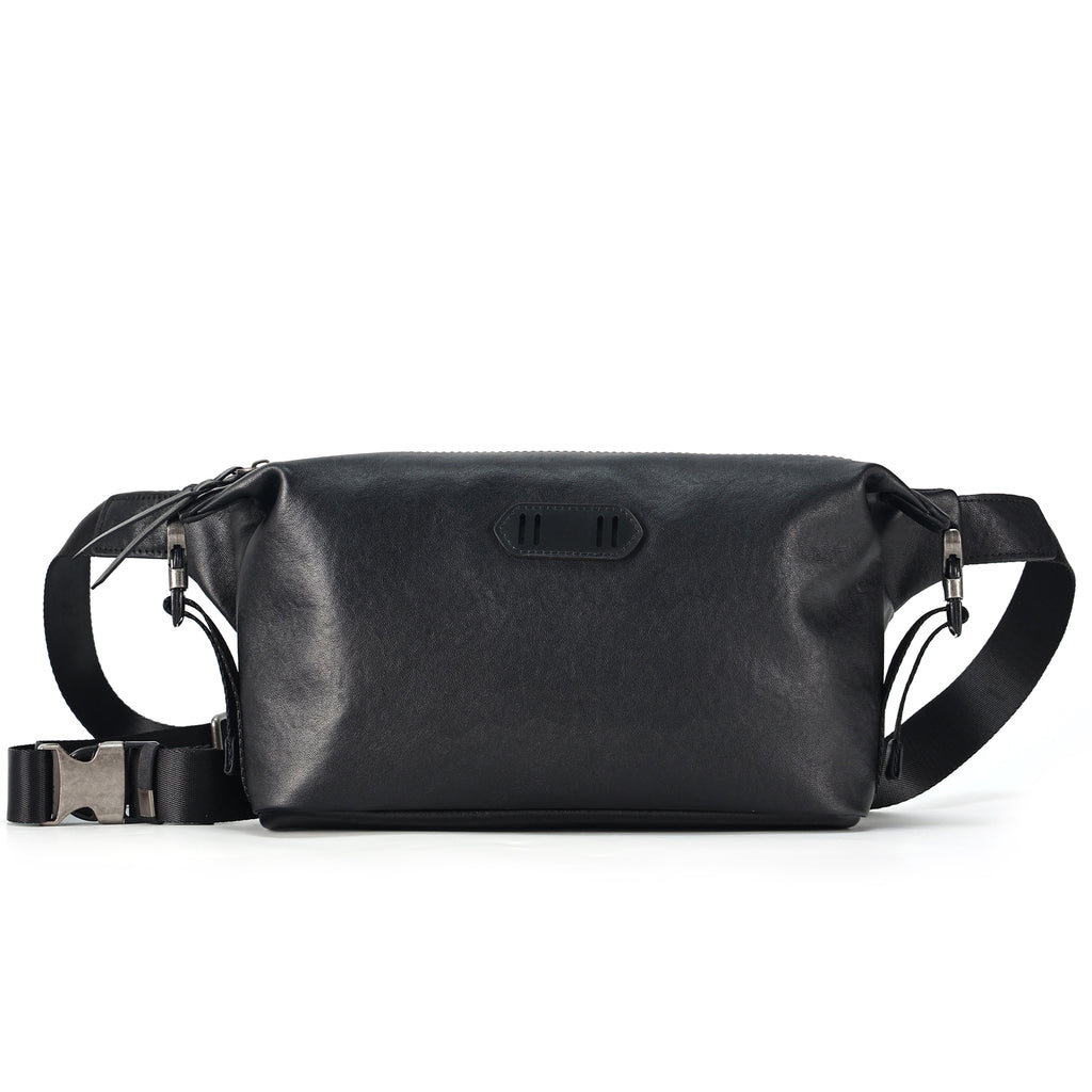 Q-SNIPER Large Capacity Leather Crossbody Chest Bag for Men | QUQUITO