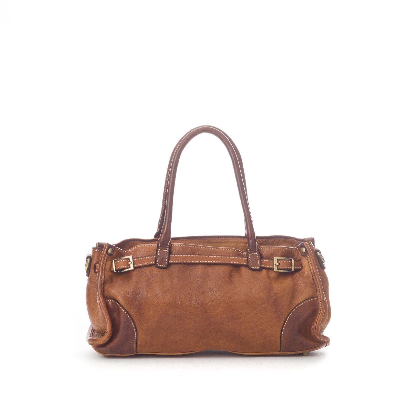 Q-SOFIA Vintage Smooth Calfskin Bag – Italian Leather, Zip-Top & Adjustable Strap, Small